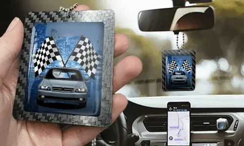 Rektangulär spegelkedja – Kolfiberrektangel