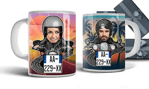 Gepersonaliseerde mok met motorrijder