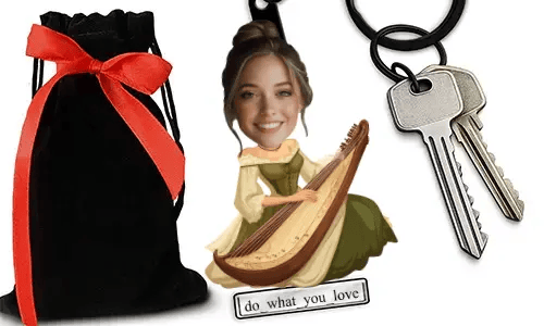 Personalized Comic-Style Keychain With Name And Content Creator Design