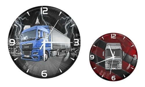 Wall clock with truck image