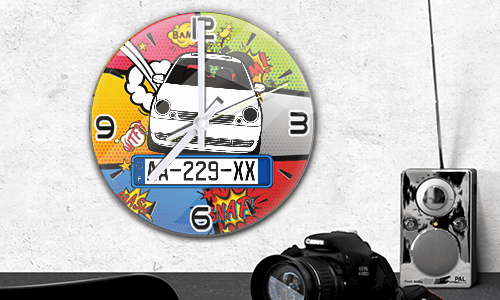 galery-photo-wall-clock-comic-car-silhouette-13
