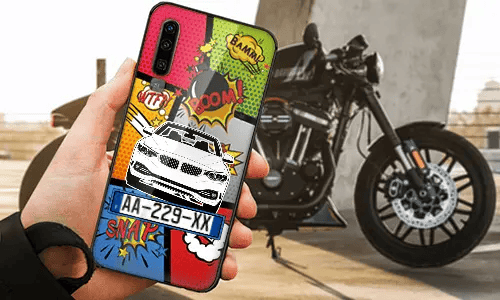 personalisierte handyhülle mit Motorradsilhouette auf dem Motorrad Hintergrund handyhülle personalisieren