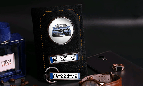 Car documents holder black with keychain