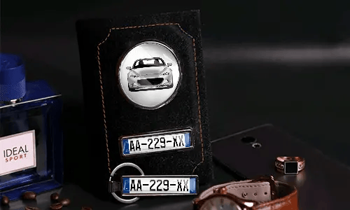 Car documents holder black with keychain