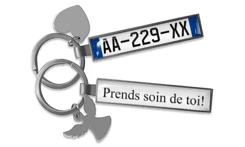 Personliga nyckelringar med registreringsskylt, anpassade nummer och metallfinish-design
