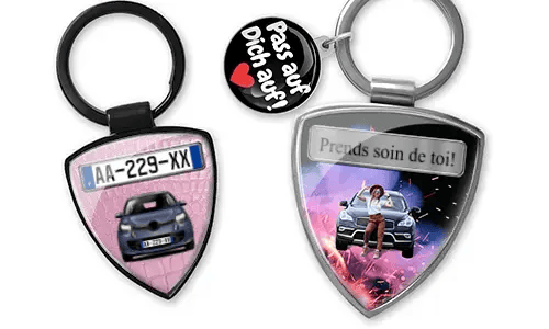 Shield keychain with daughter photo