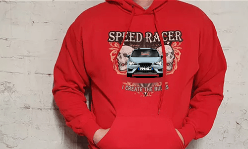 auto pullover Rot mit Speed Racer auto hoodie