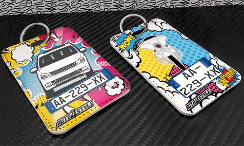 Innenspiegel anhänger mit Autosilhoette und Motorradsilhoette coole rückspiegelanhänger