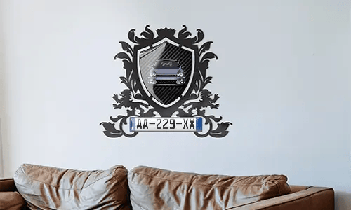 metallschild gestalten schwarz gepulvert auf dem Wand lasergravur schilder