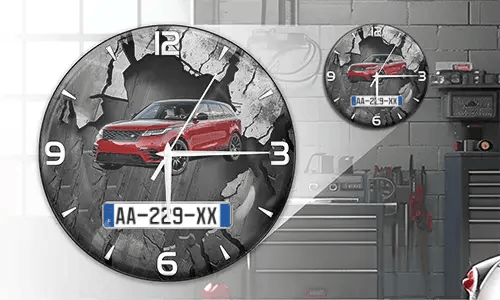 gallery-wall-clock-car-truck-motorcycle-license-plate-1