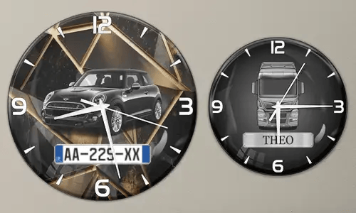 gallery-wall-clock-car-truck-motorcycle-license-plate-2