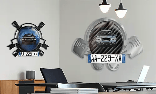 Autoschlüsselanhänger in zwei Varianten auf dem Wand bedruckter schlüsselanhänger