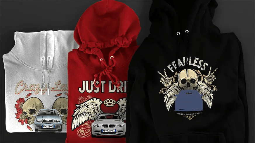 Hoodie Ontwerp Auto Silhouet