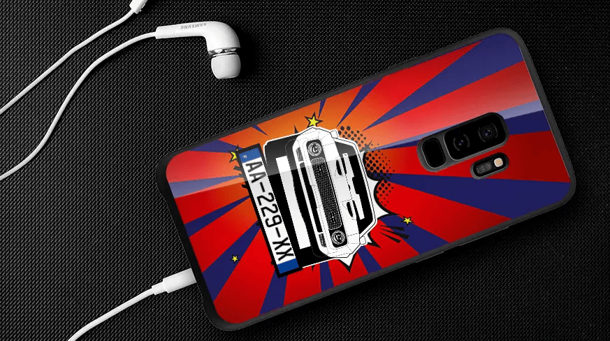 	
Handyhülle Comic Autosilhouette