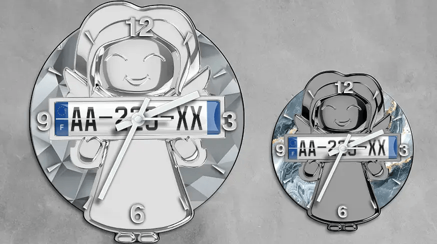 header-angel-wall-clock-license-plate