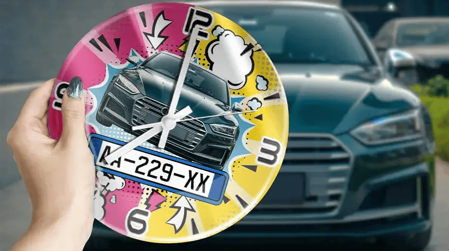 Wall Clock Comic - Car Silhouette